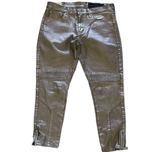 Polo Ralph Lauren Tompkins skinny metallic distressed moto jeans
